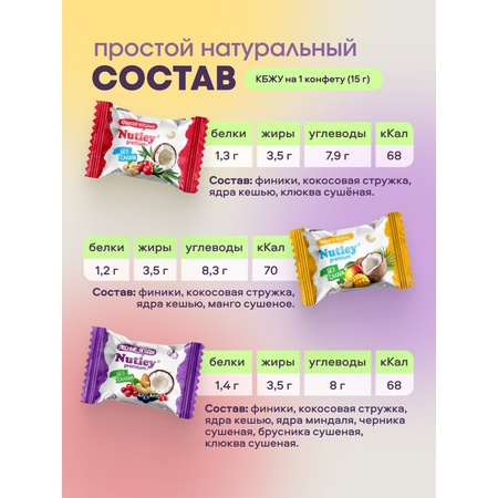 Экоконфеты Nutley Premium+ Nutley Ассорти