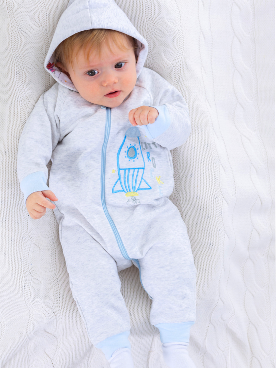 Комбинезон Linas baby 1158-1F-Серый_меланж - фото 1