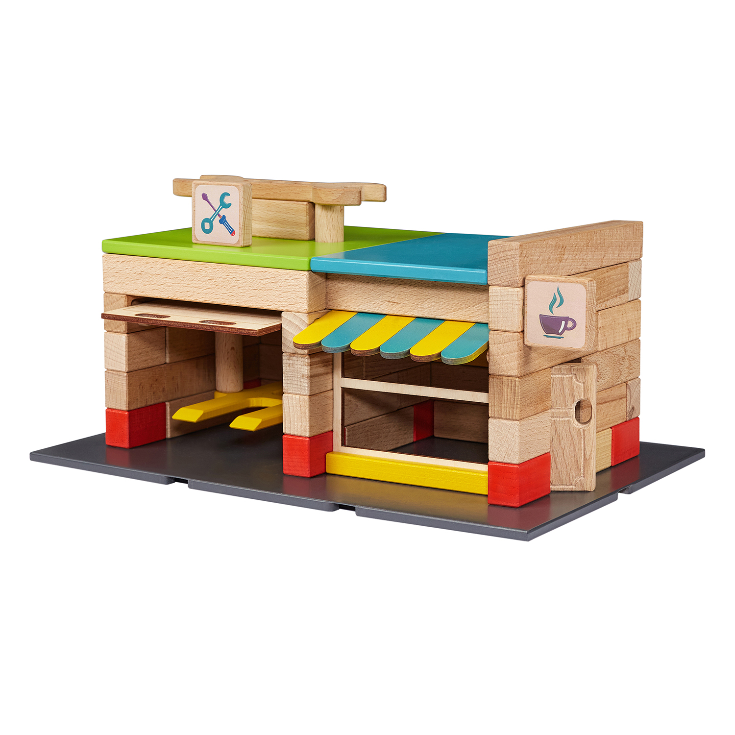 Конструктор WOOD BLOCKS Транспарк деревянный - фото 11