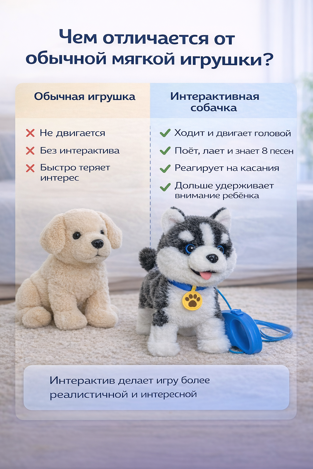 Мягкая игрушка BalaToys собачка Интерактивная Музыкальная - фото 4