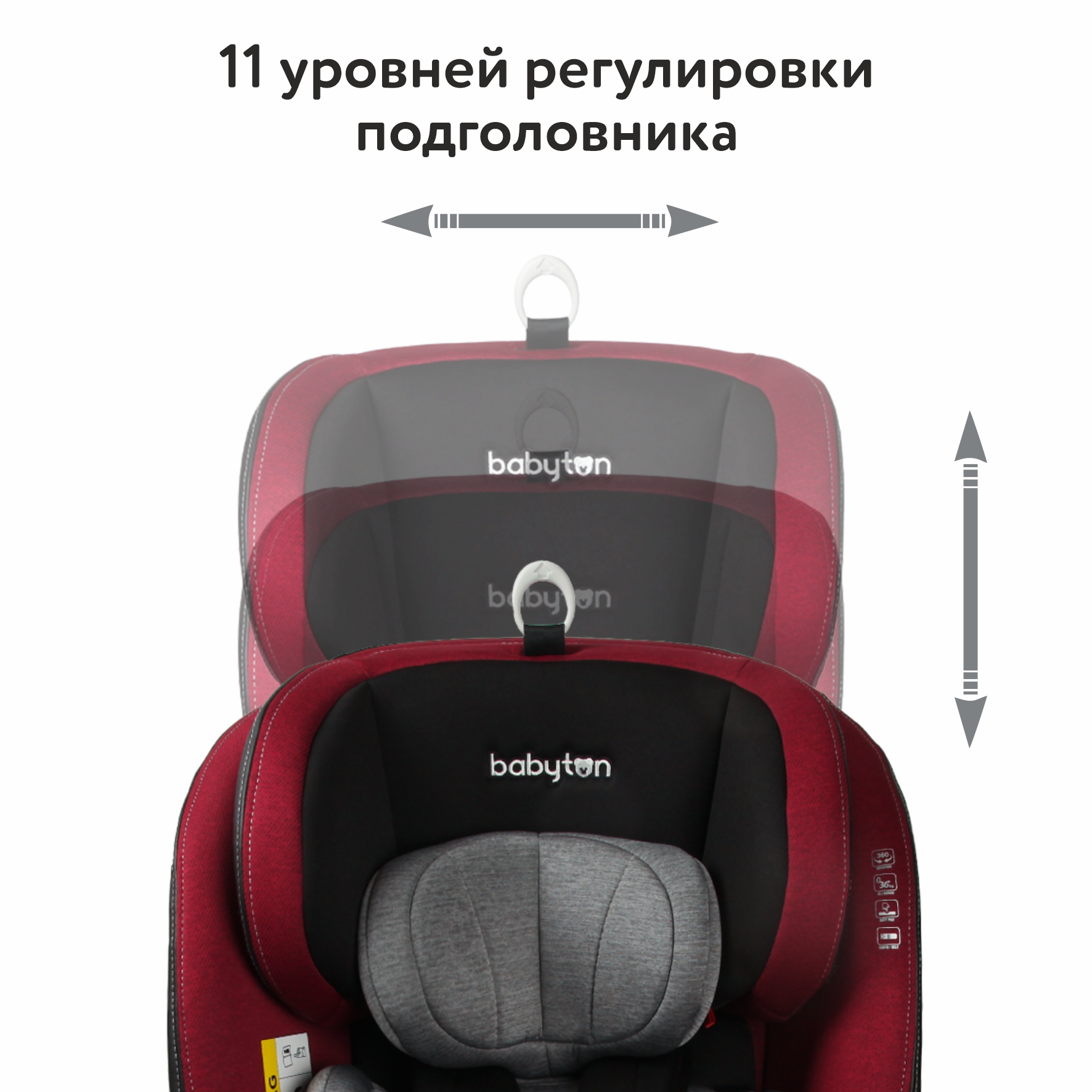 Автокресло Babyton Multi-Stage Black-Red Isofix 0+/1/2/3 (0-36 кг) - фото 5