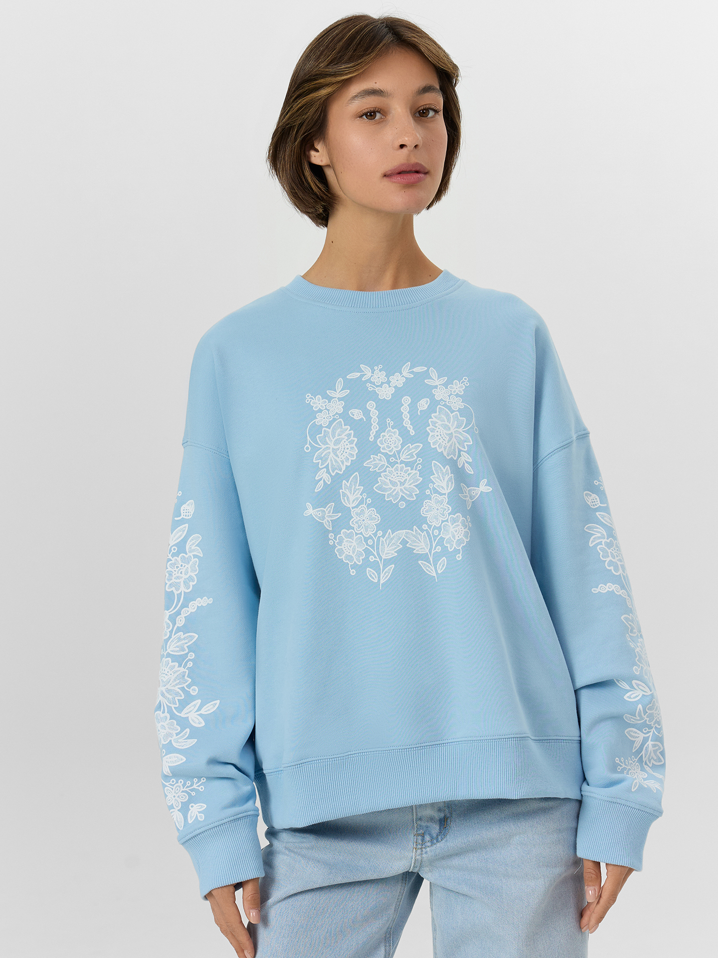 Свитшот Mark Formelle (Марк Формэль) 122813/1/св.голубой +печать - фото 1