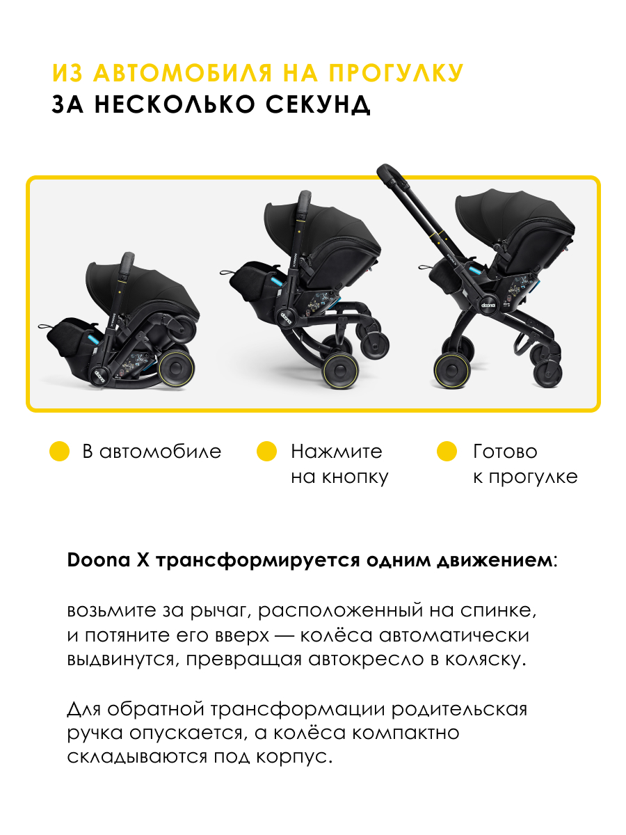 Автокресло Doona X Nitro Black Isofix 0 (0 -13 кг) черный - фото 11