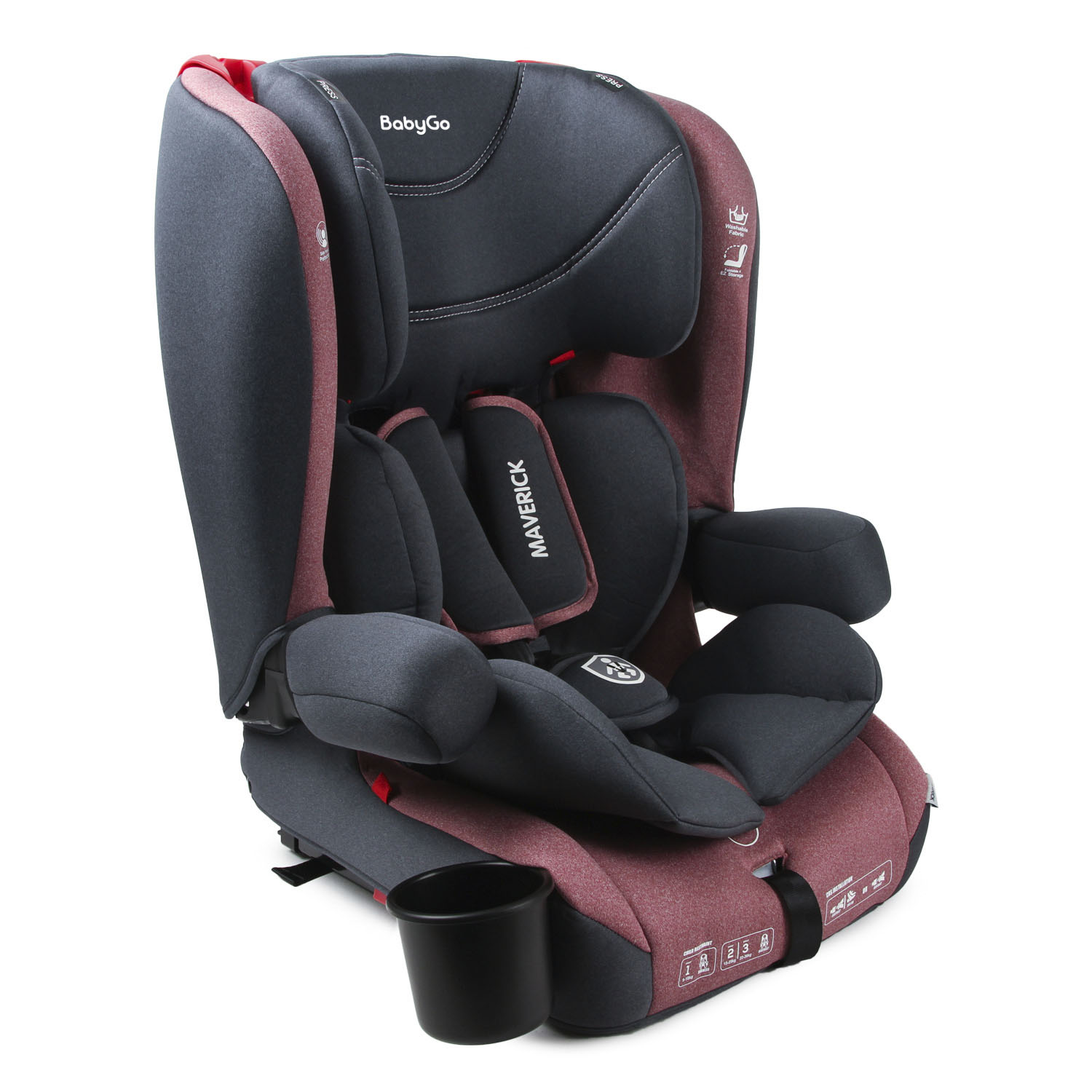 Автокресло BabyGo Maverick New Isofix 0+/1/2/3 (0-36 кг) красный - фото 16