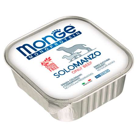 Корм для собак MONGE Dog Monoprotein Solo паштет из говядины консервированный 150г