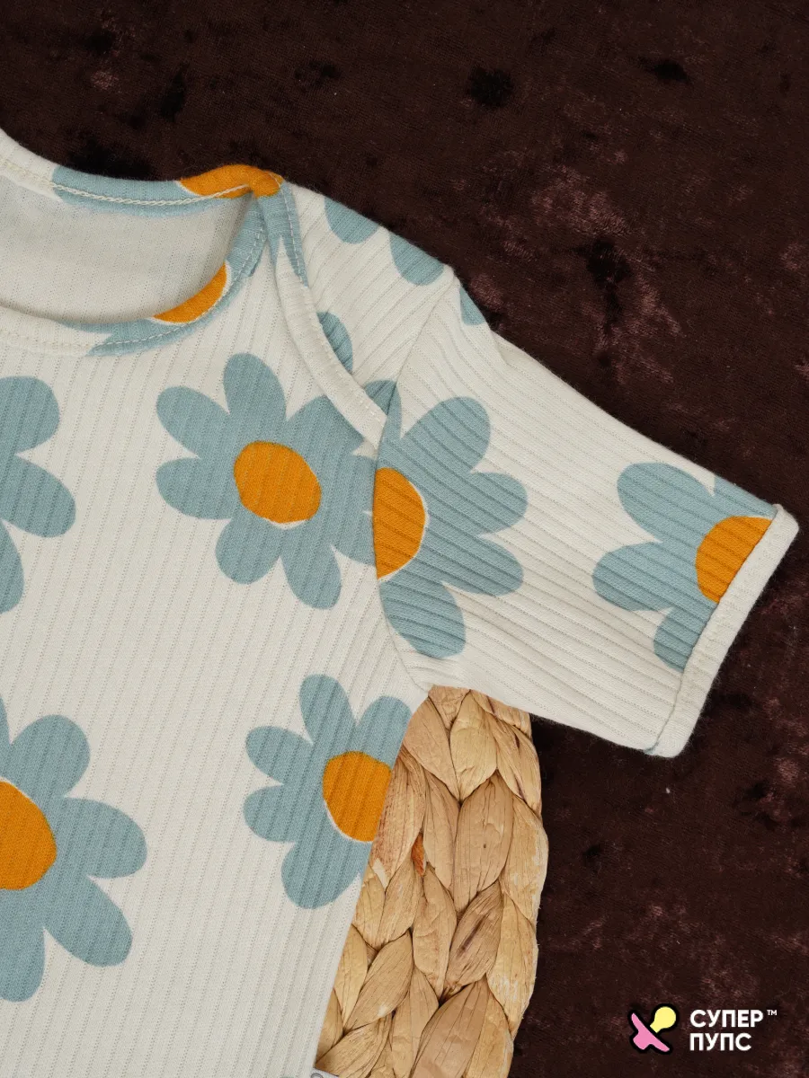 Боди 3 шт Супер Пупс нбр/3пр/бд/коррук/2026/ромашки - фото 13