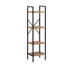 Стеллаж Leset Стилвуд 14 узкий 4 полки Черный/Дуб крафт золотой
