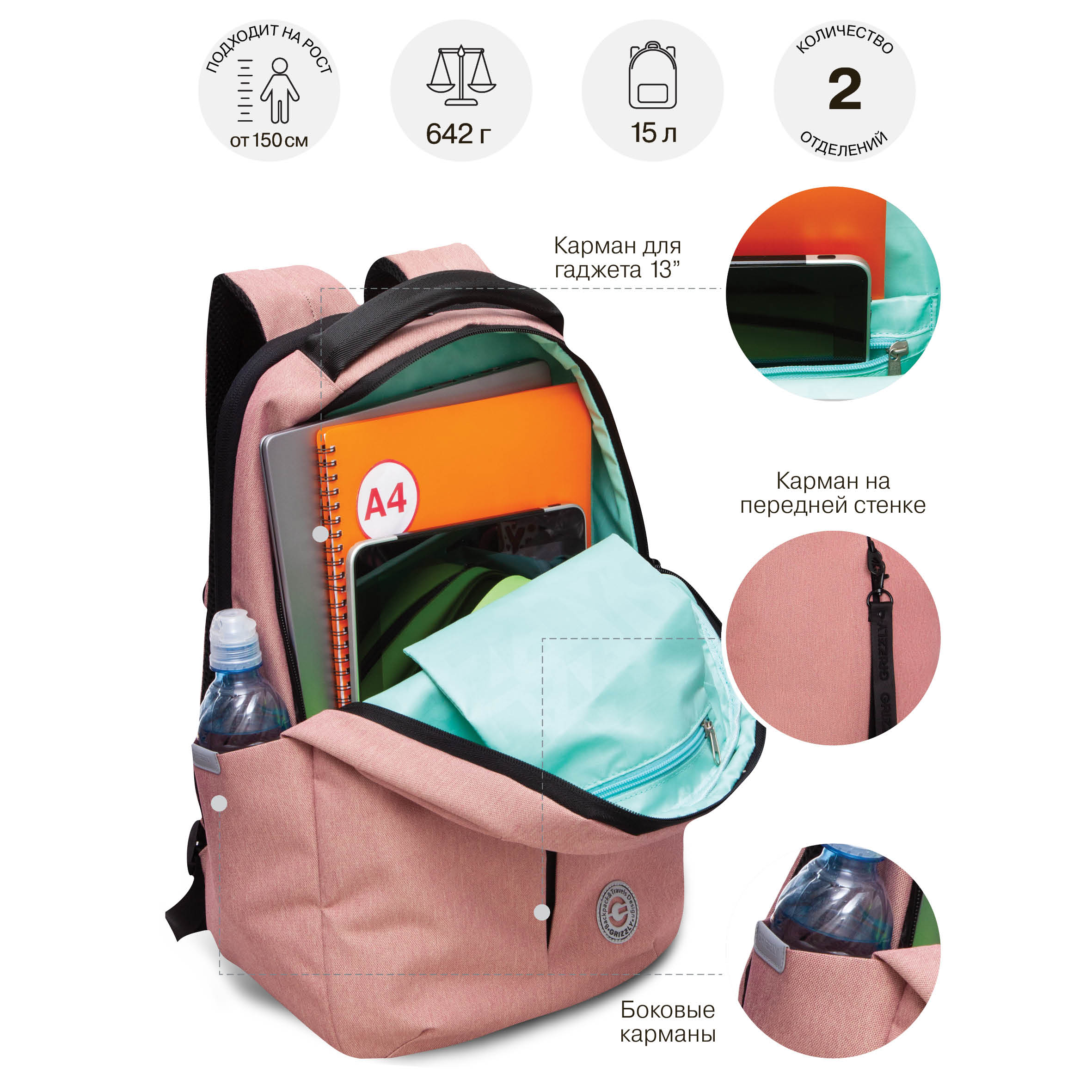 Рюкзак Grizzly для девочки - фото 7