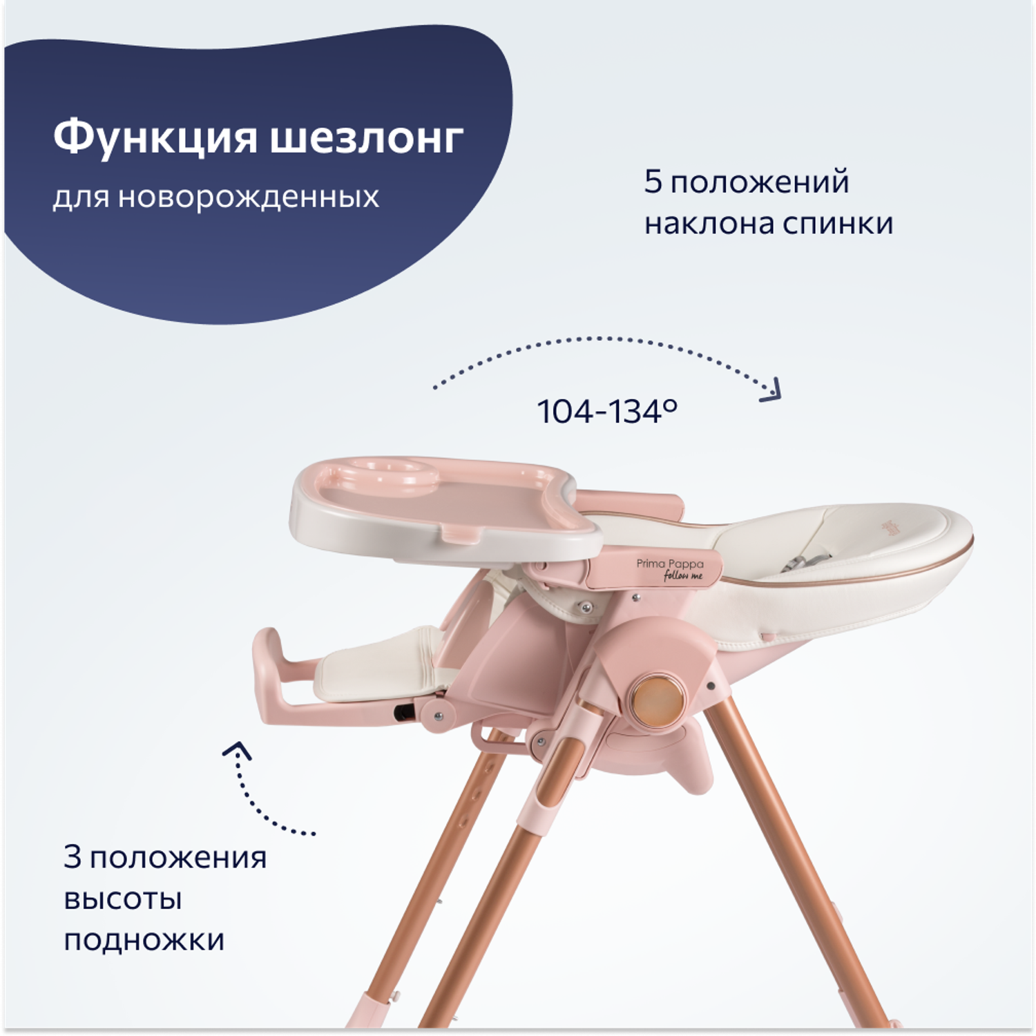 Стульчик для кормления Peg-Perego Prima Pappa Follow Me классический - фото 3