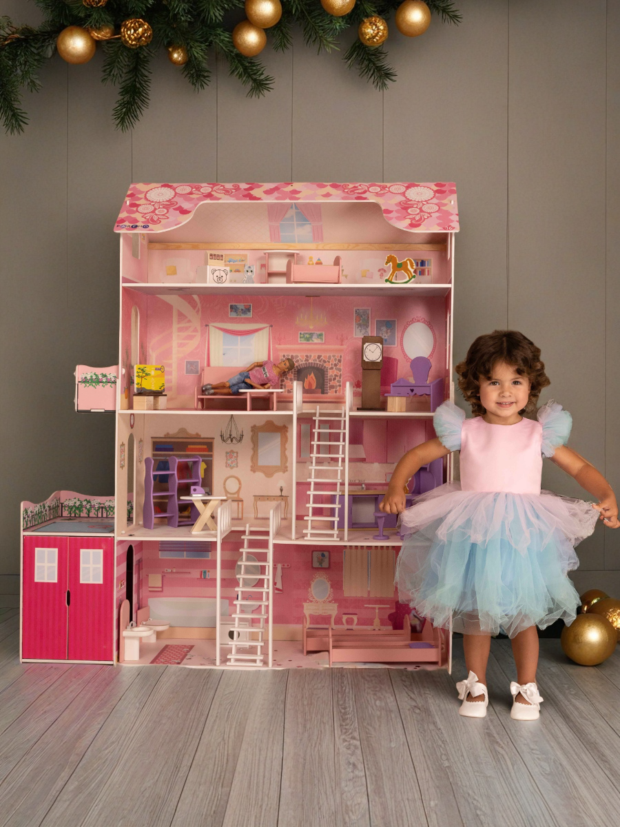 Домик для кукол PAREMO 121 см с мебелью PD316-01 - фото 1