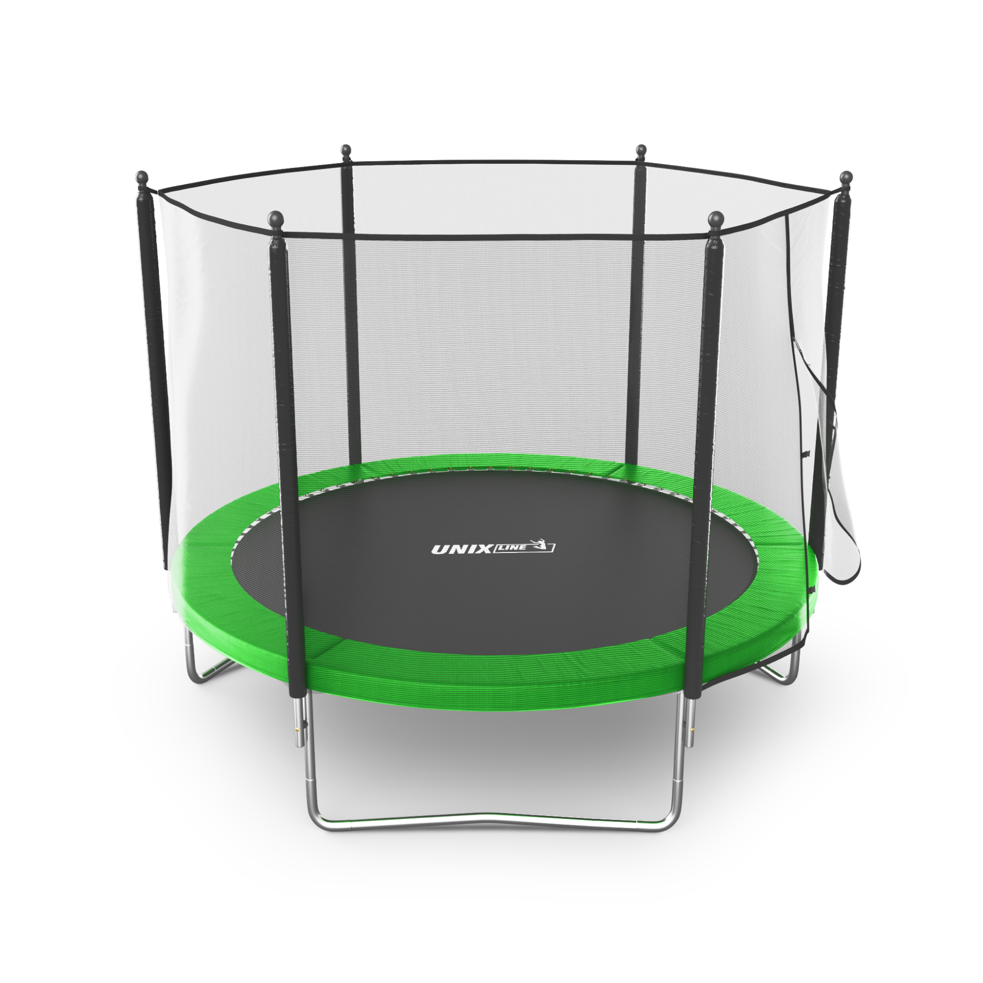 Батут каркасный Simple 10 ft UNIX line Green с внешней защитной сеткой общий диаметр 305 см до 140 кг - фото 18