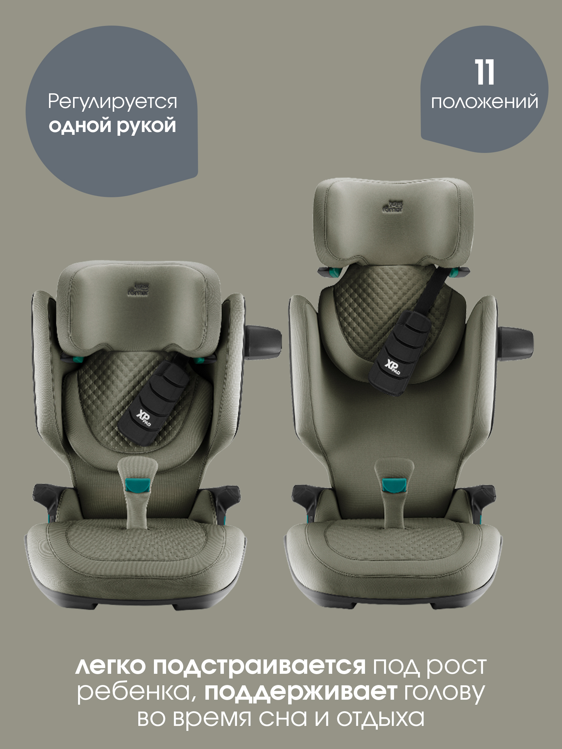 Автокресло Britax Roemer KIDFIX PRO i-SIZE LUX Isofix 2/3 (15-36 кг) хаки - фото 7
