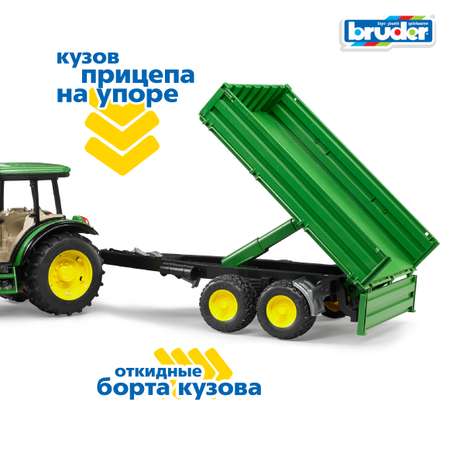 Трактор Bruder John Deere 5115M с прицепом