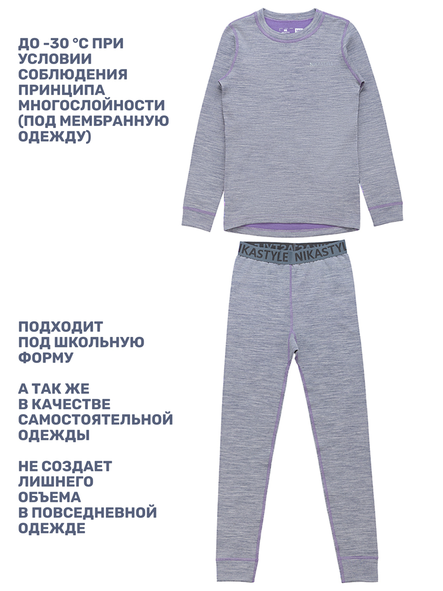 Термобелье NIKASTYLE 7т11225 серый меланж - фото 3