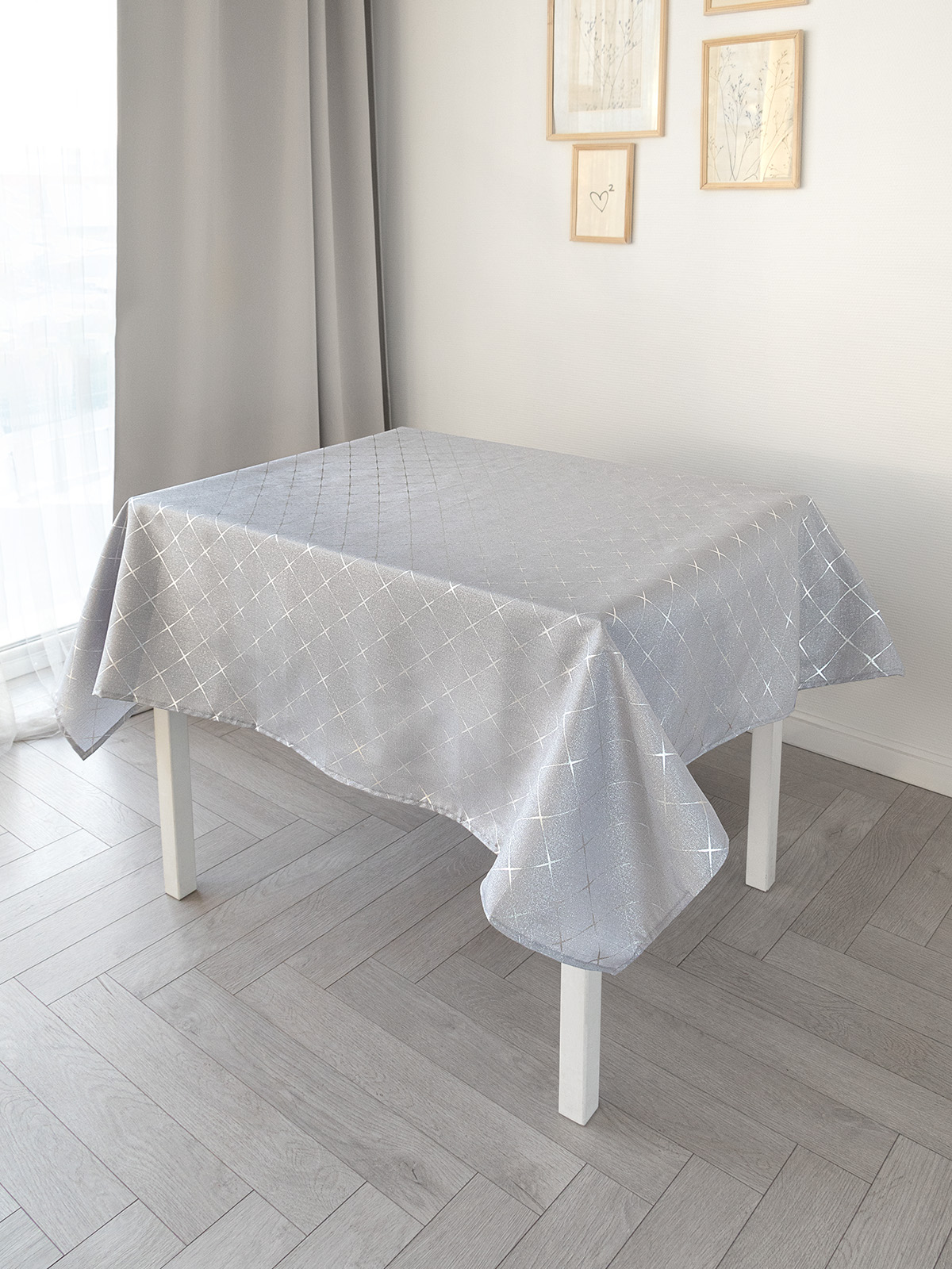 Скатерть LUCKY Золотая коллекция 150x250 см серебро E020200 - фото 3