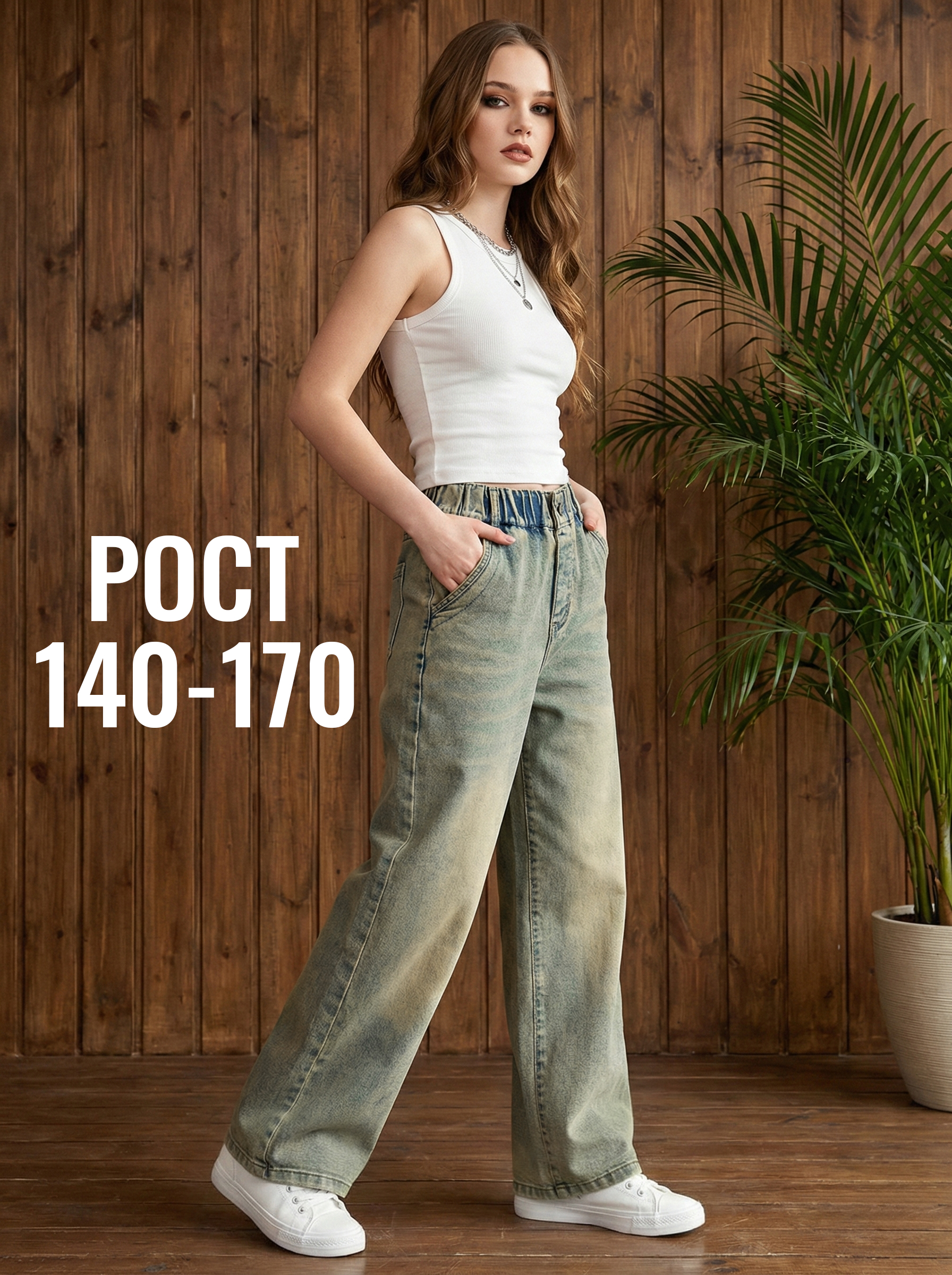 Джинсы-трубы СИНИЙ МИР WD91560NJ-G63 - фото 3