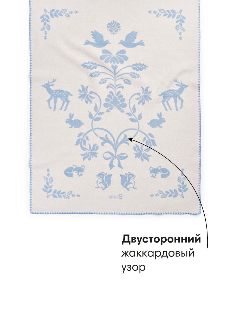 Плед Elodie хлопок-жаккард Blueberry Blue хлопок 75 x 100 см - фото 4