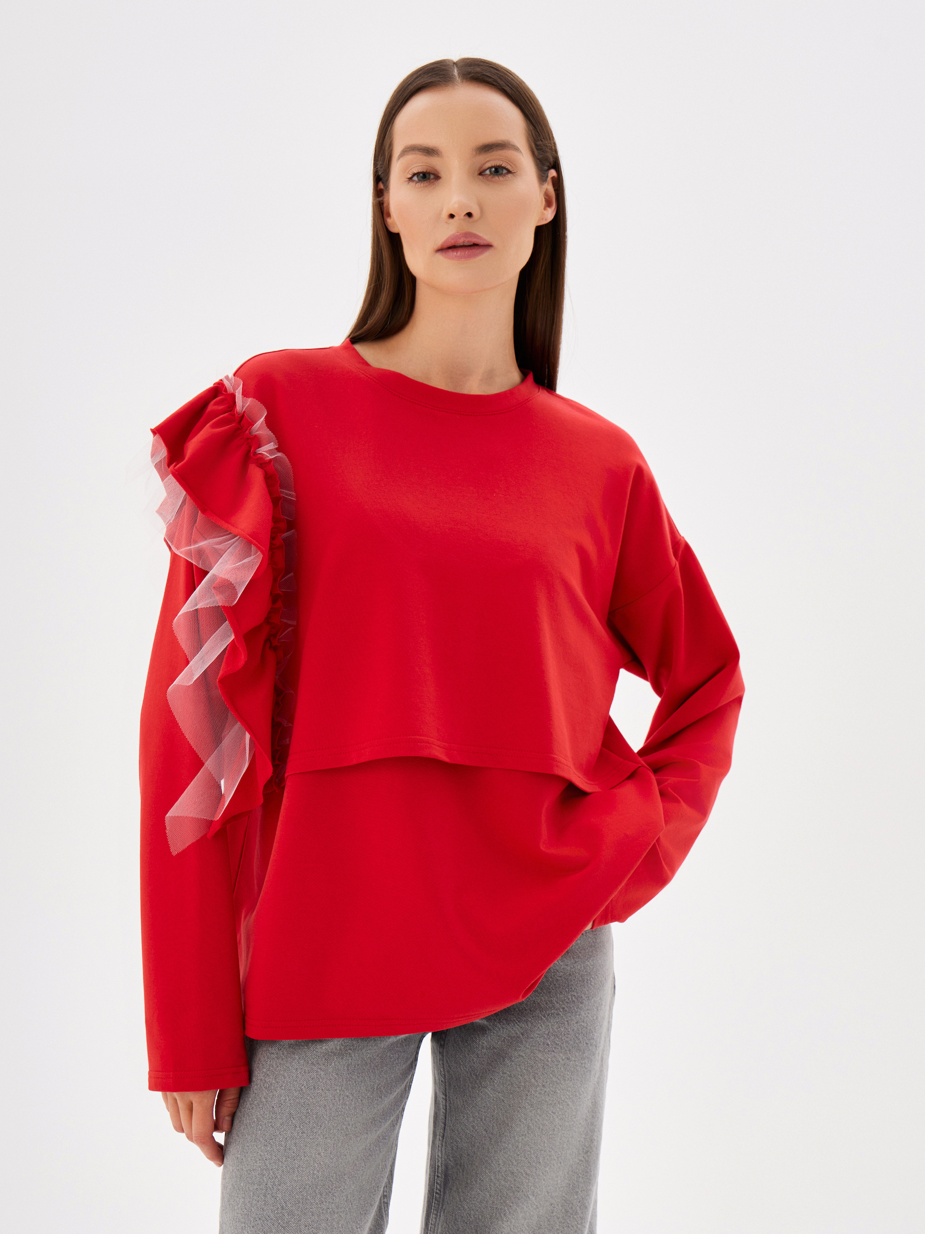 Лонгслив для кормящих Proud Mom ЛВОЛ-0500-красный - фото 2