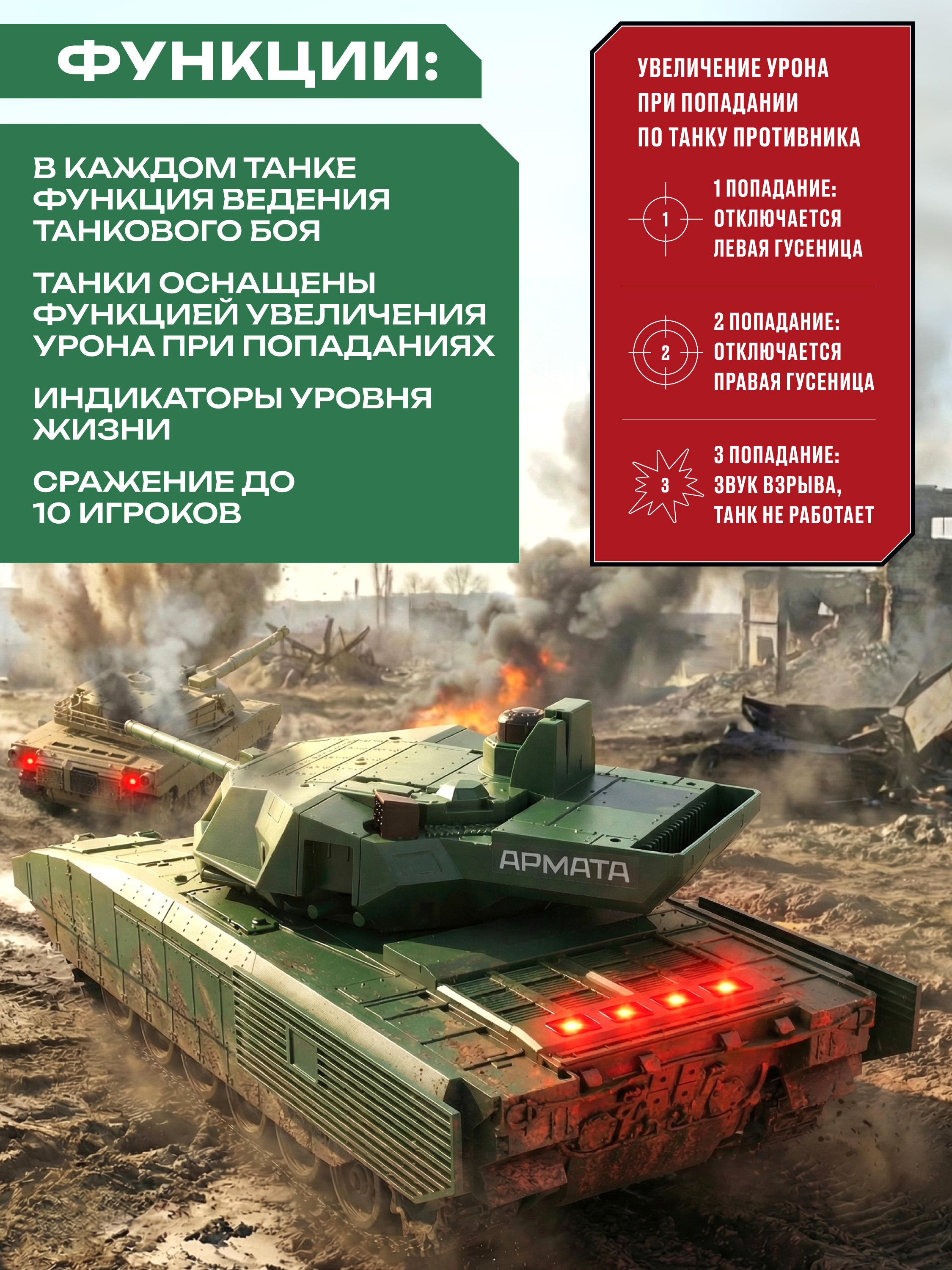 Танк РУ CROSSBOT 1:24 - фото 4