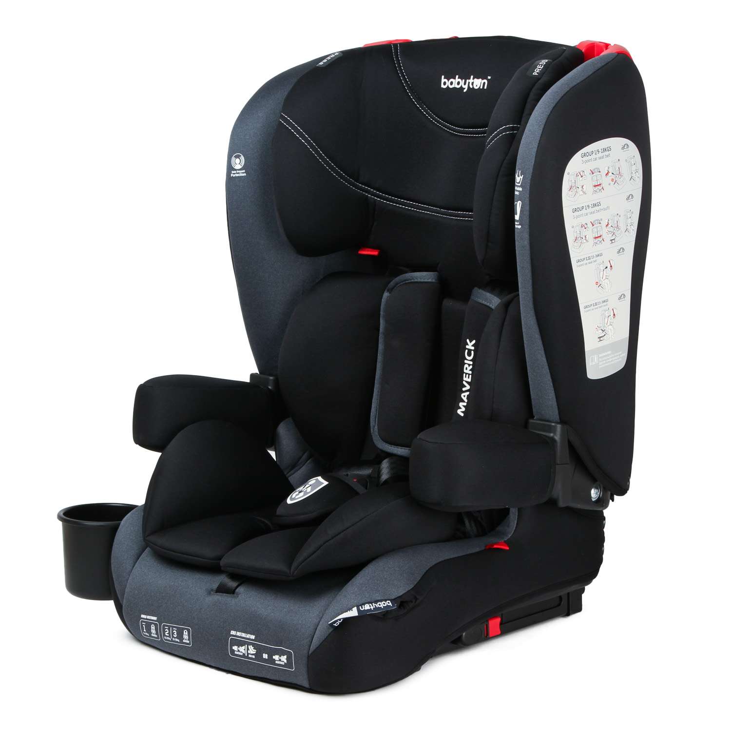 Автокресло Babyton Maverick Black Isofix 1/2/3 (9-36 кг) - фото 8