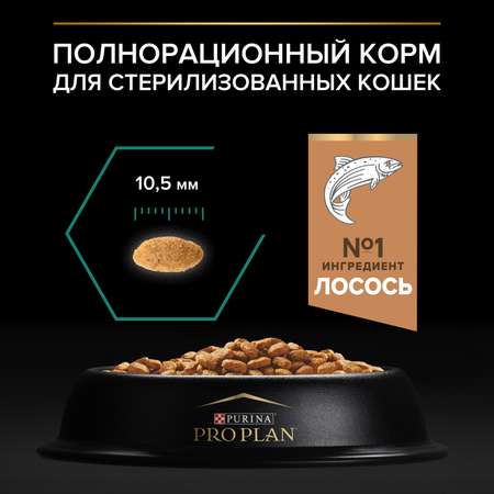 Корм сухой для кошек PRO PLAN 400г с лососем при стерилизации и кастрации