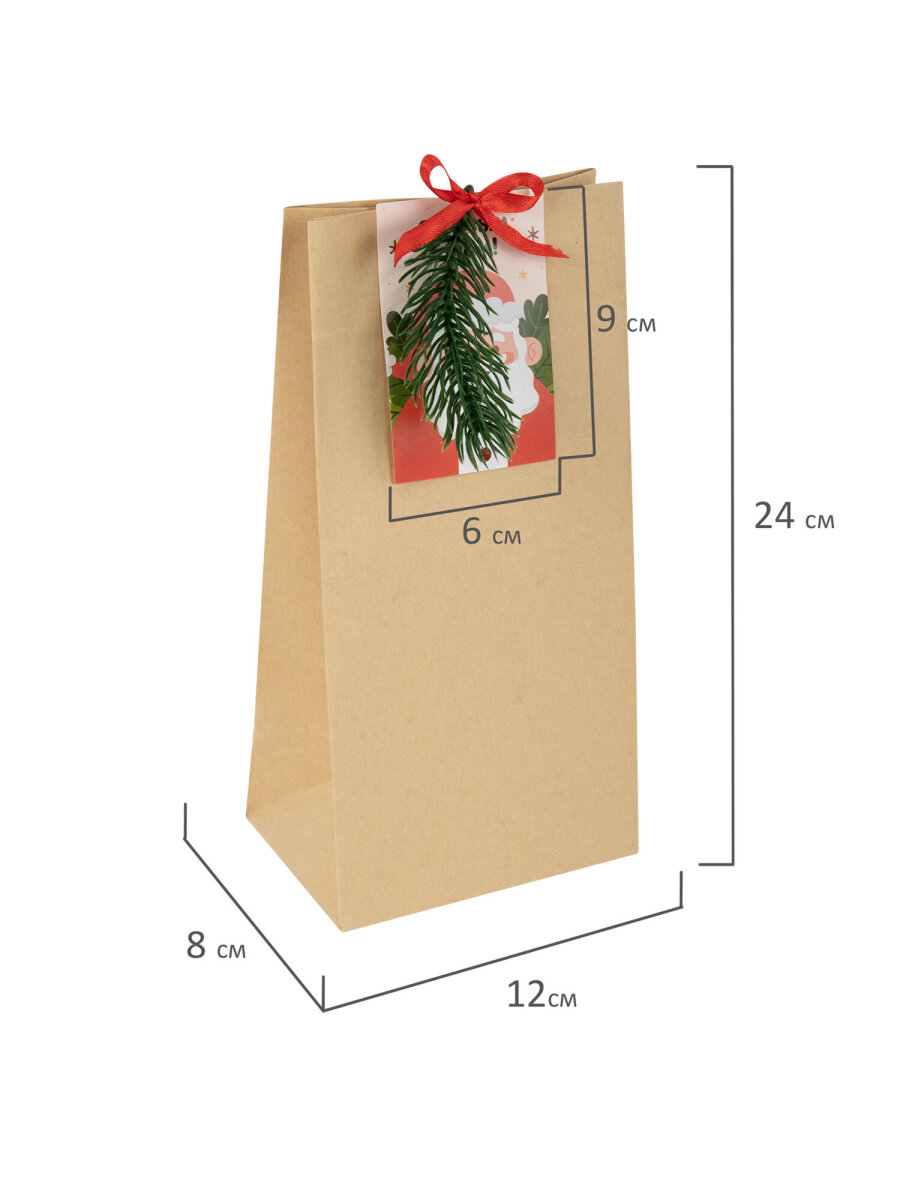 Пакет подарочный новогодний Золотая сказка пакетики для подарков и сладостей набор 10 штук открытки крафт - фото 10