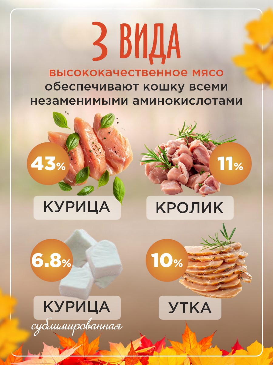 Сухой корм для кошек Paddy Time Курица с кроликом с сублимированным мясом 1.5 кг - фото 5