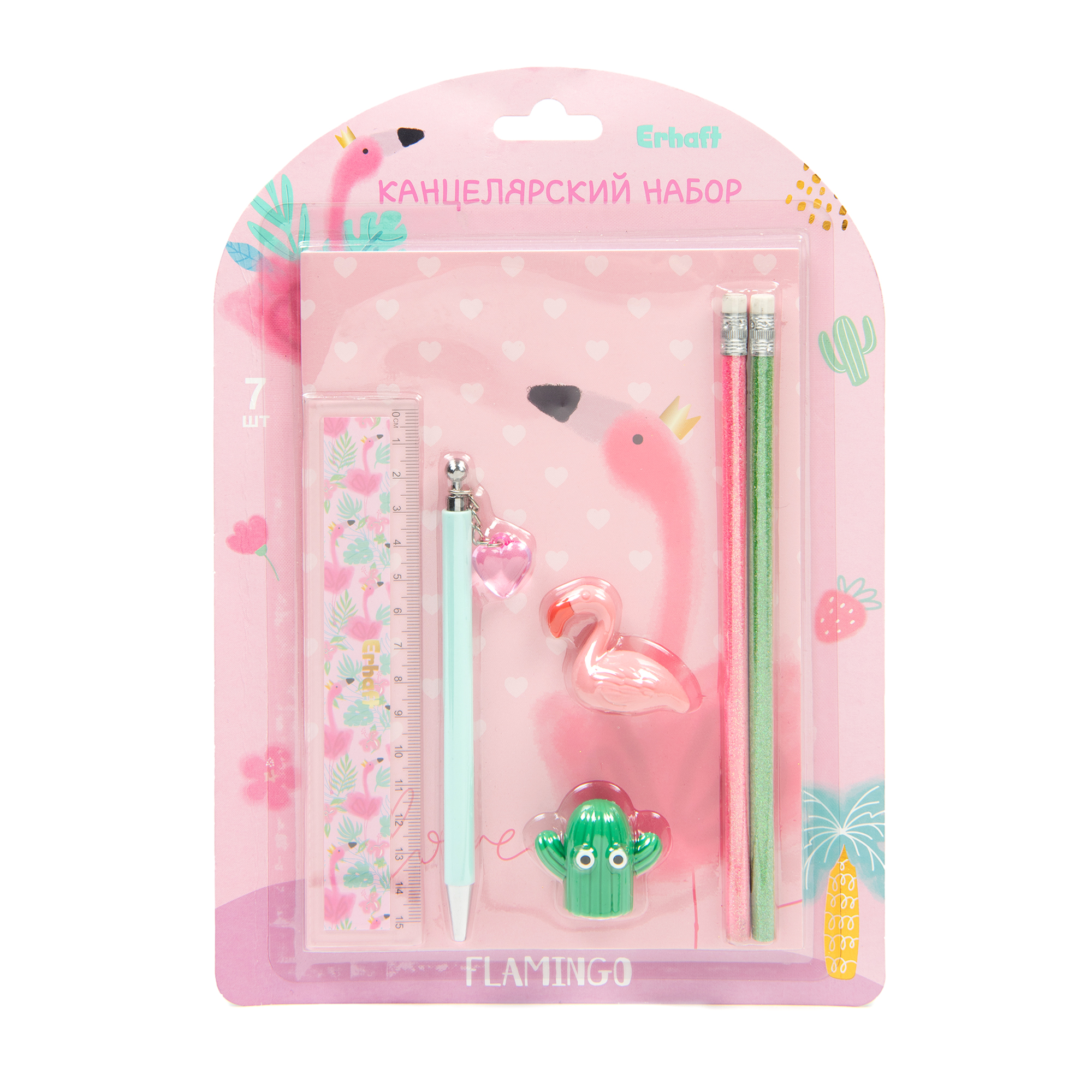 Набор канцелярский Erhaft Фламинго 7 предм. - фото 1