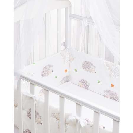 Бортики в кроватку Lemony kids Riccio 2 части по 180 см белый с рисунком