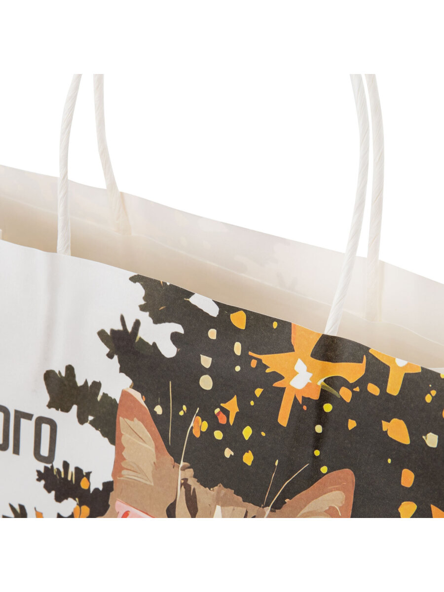 Пакет подарочный новогодний Золотая сказка пакетики для подарков и сладостей набор 4 штуки крафт - фото 6