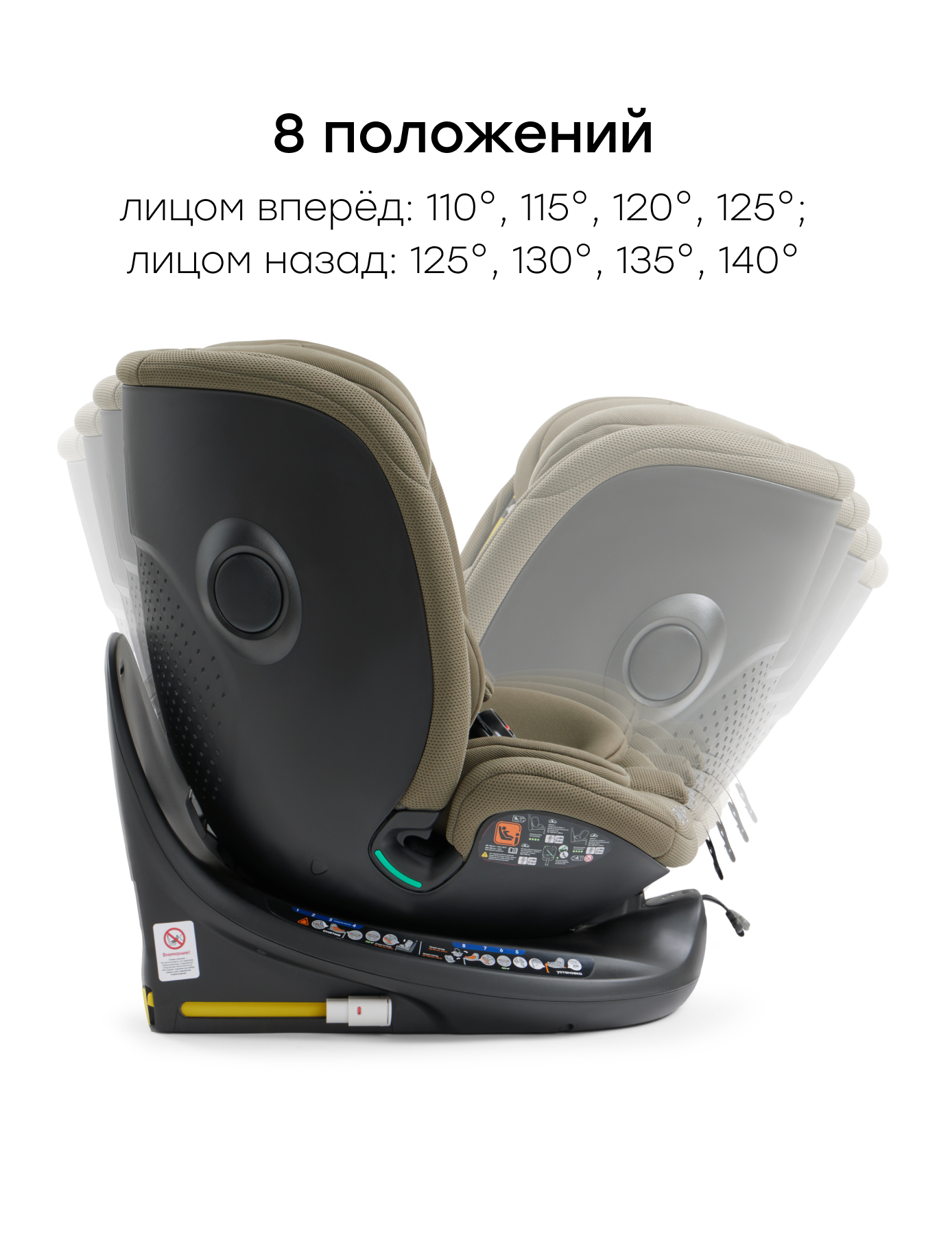 Автокресло Happy Baby Kidster Isofix 0+/1/2/3 (0-36 кг) зеленый - фото 10