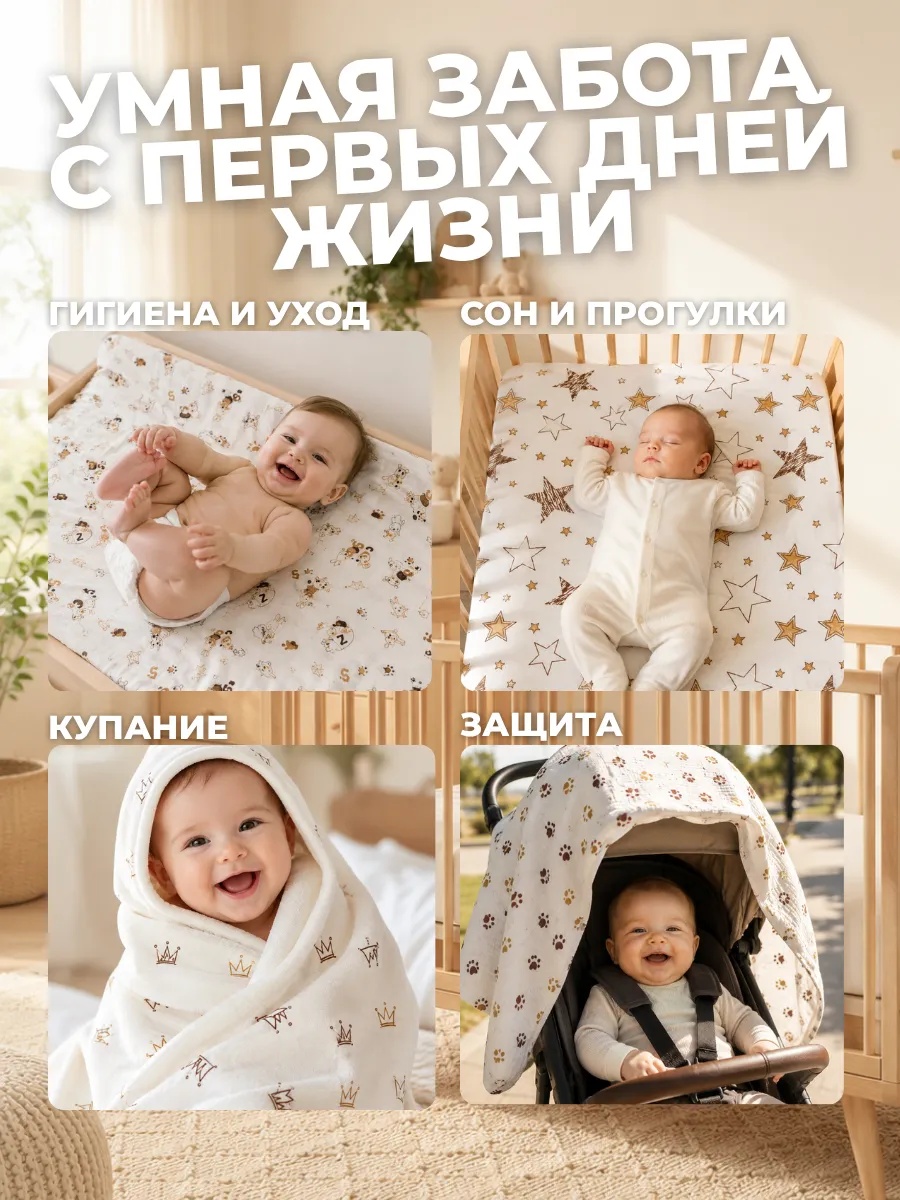 Пелёнка Bestroni 90х100 см 4 шт. - фото 6