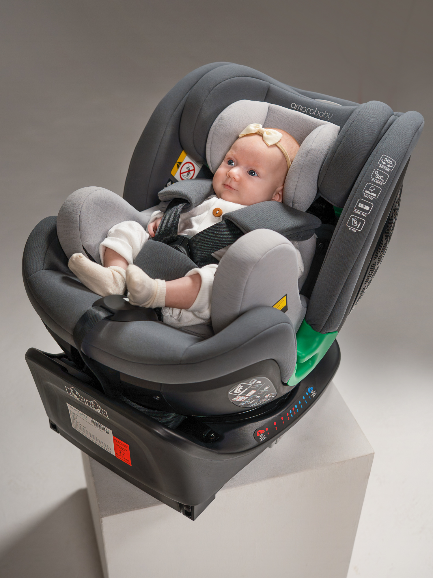 Автокресло Amarobaby Triumph Isofix 0+/1/2/3 (0-36 кг) зеленый - фото 16