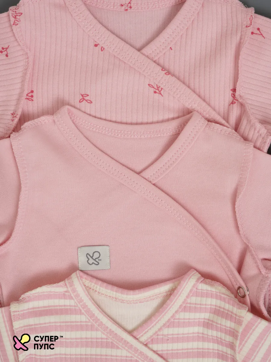 Боди 3 шт Супер Пупс нбр/3пр/бд/зап/розовыеягодки - фото 28