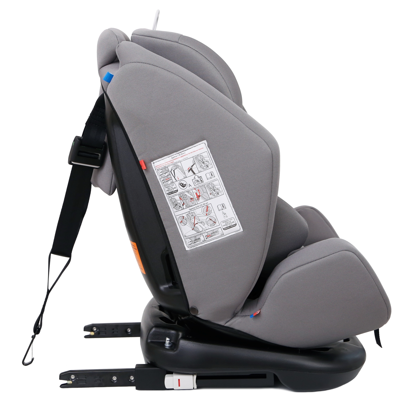 Автокресло Еду-Еду Isofix 0+/1/2/3 (0-36 кг) серый - фото 10