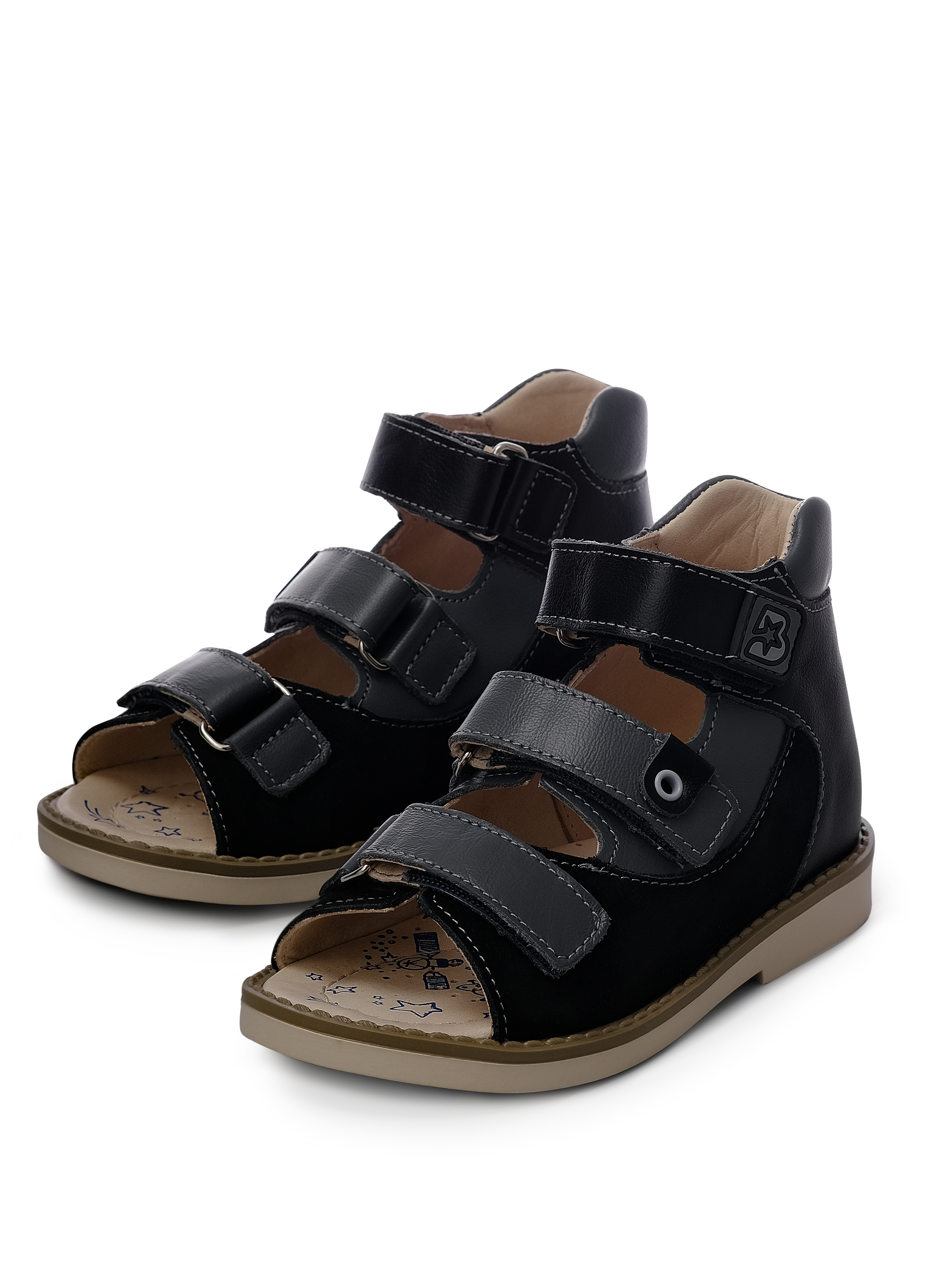 Изображение товара Стильные натуральные сандалии для мальчика на липучке от Bottilini, 28 размер