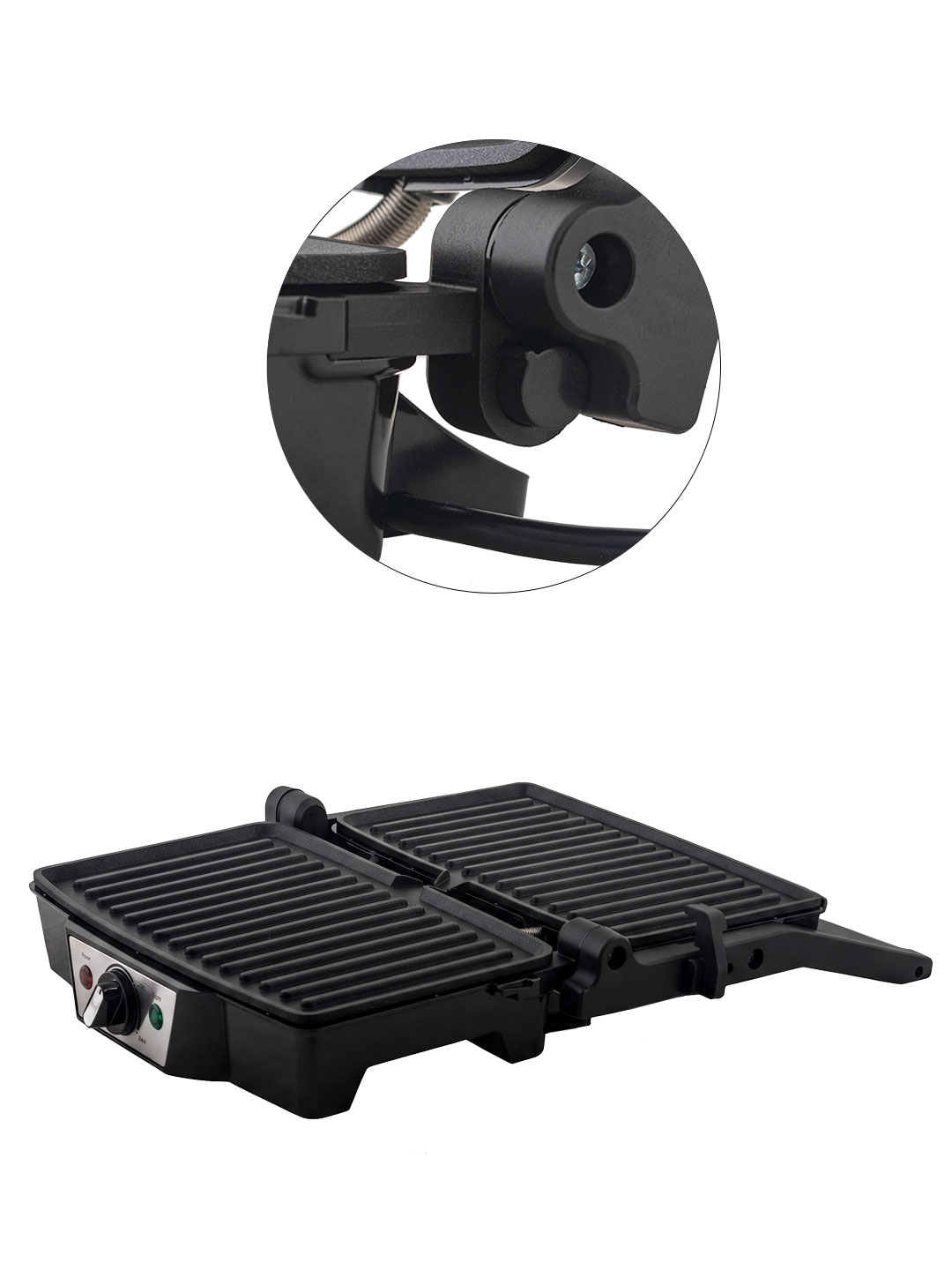 Электрический пресс гриль ENDEVER Grillmaster-120 2000 Вт 210°C антипригарный серебристо-черный - фото 12
