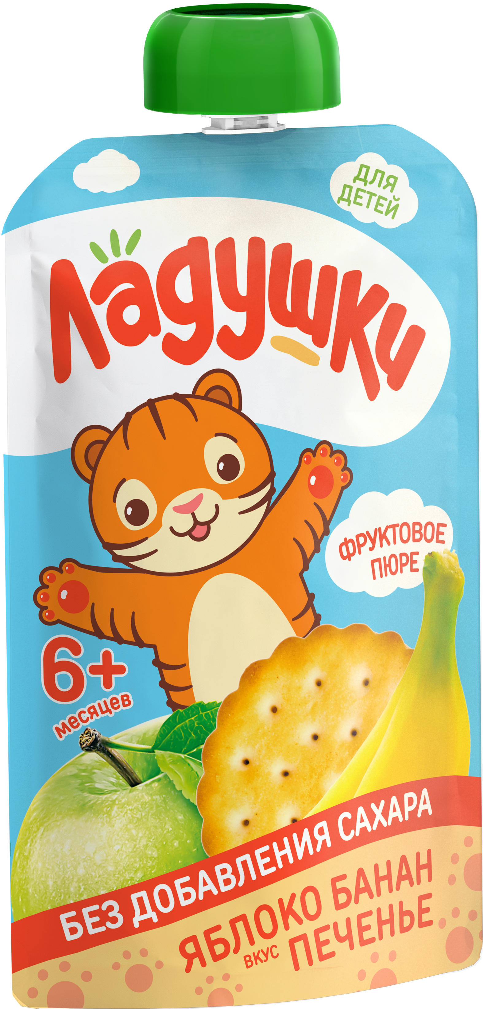 Пюре Ладушки Яблоко Банан Печенье с 6 мес 85 г 12 упак. - фото 4