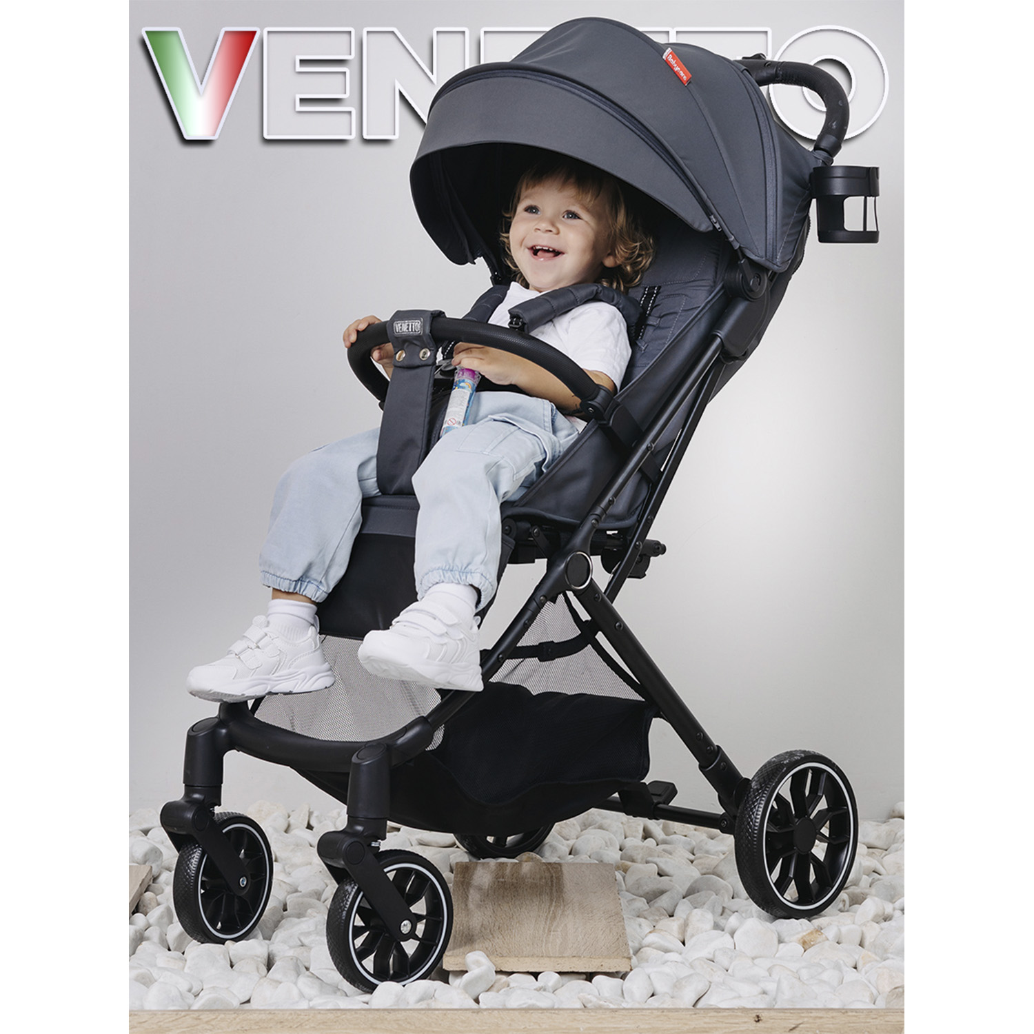 Коляска прогулочная BabyCare Venetto Темно Серый серый - фото 18