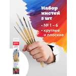 Кисть Пифагор 5 шт. (коза, пони, щетина)