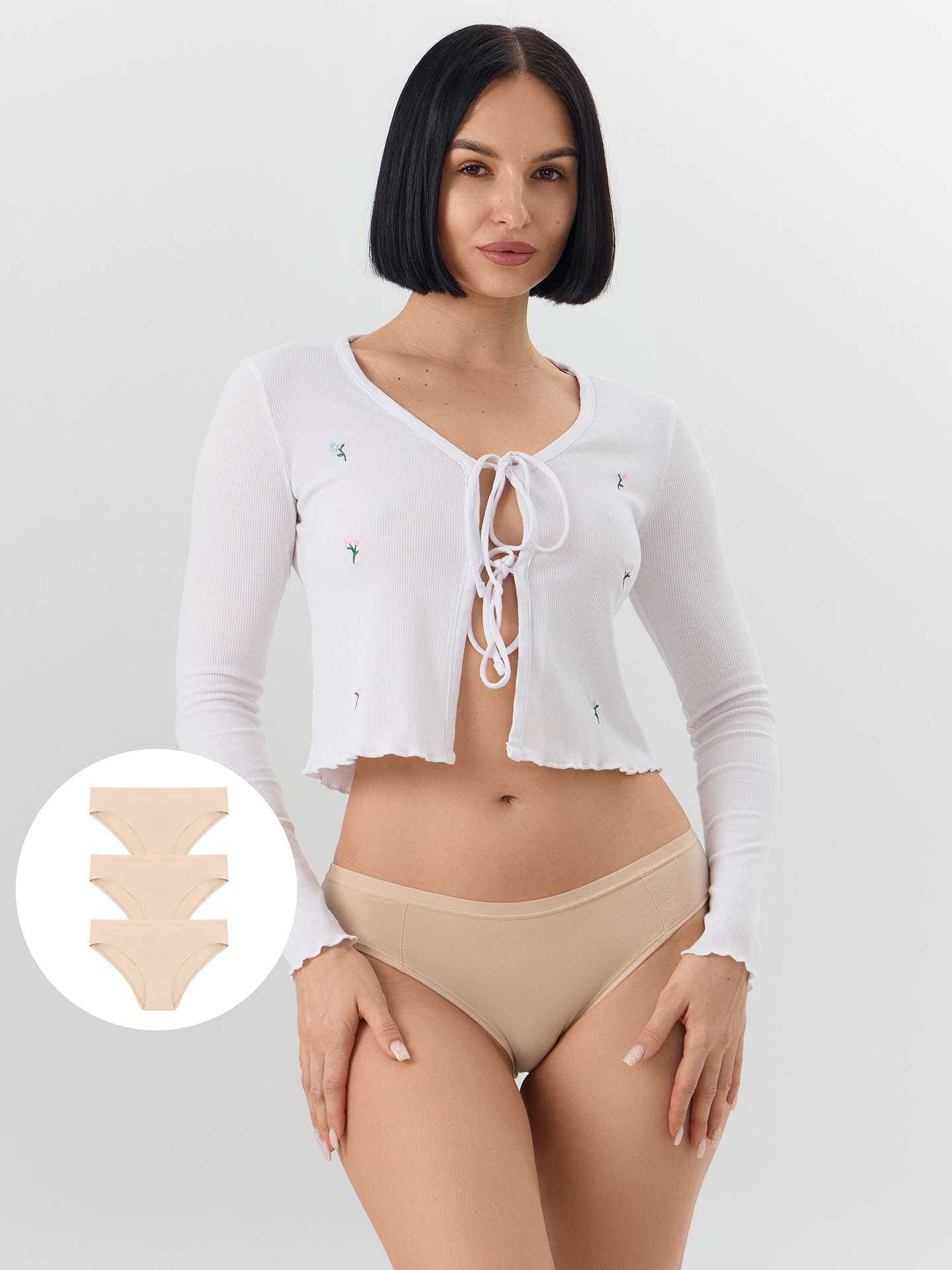 Изображение товара Набор женских трусов из хлопка 3 шт Mark Formelle размер 48