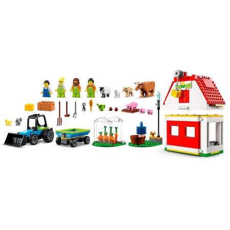 Конструктор LEGO City Амбар и животные блочный