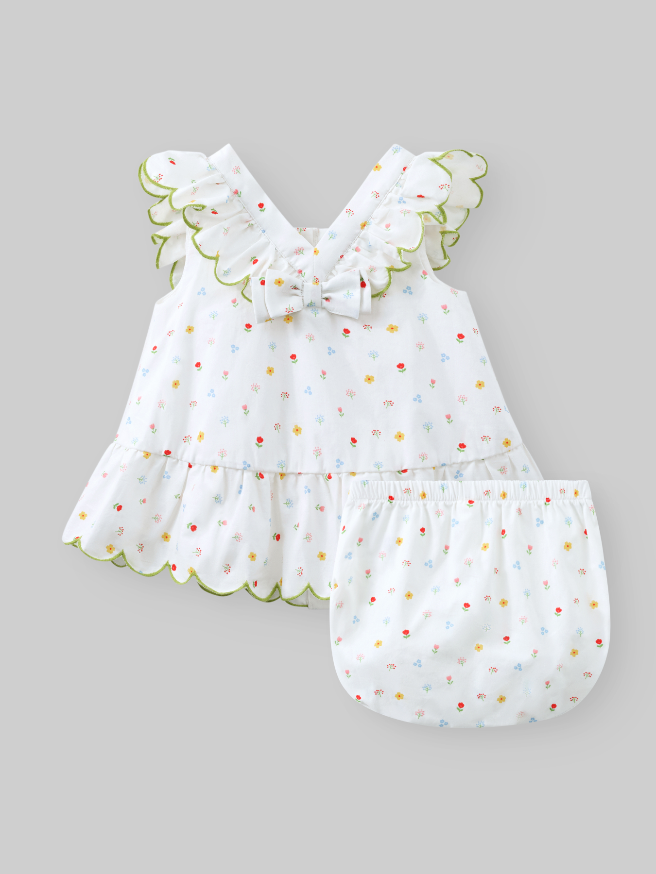 Платье и трусы Happy Baby 88678-0_milky-with-small-flowers - фото 4