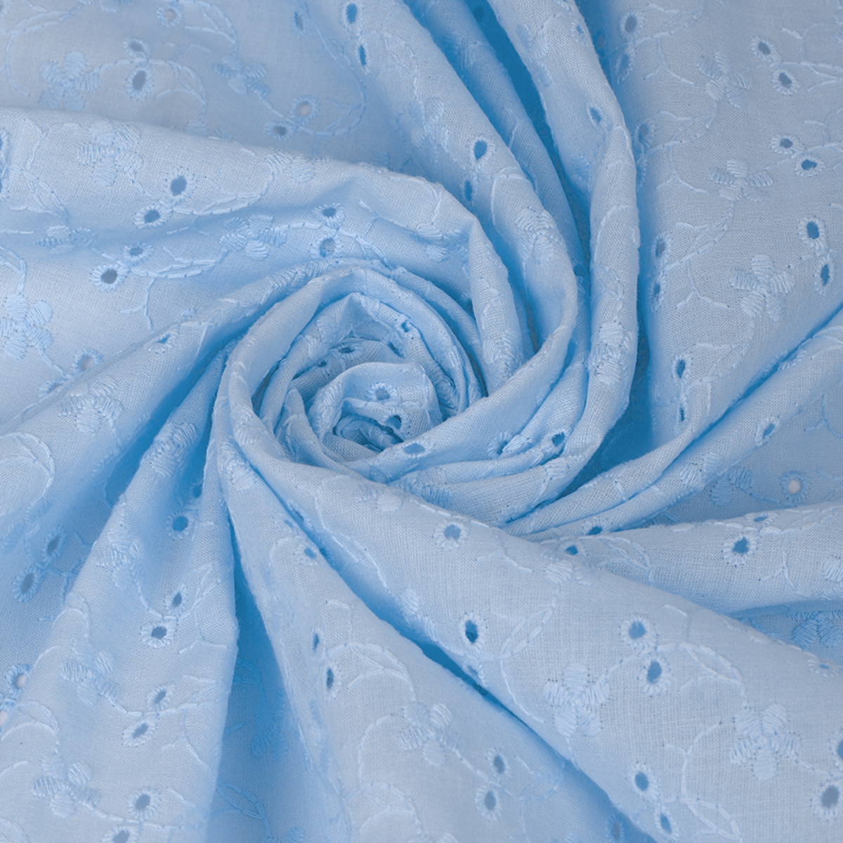 Ткань шитье на батисте TBY 1.5 х 2 м, цвет голубой - фото 1