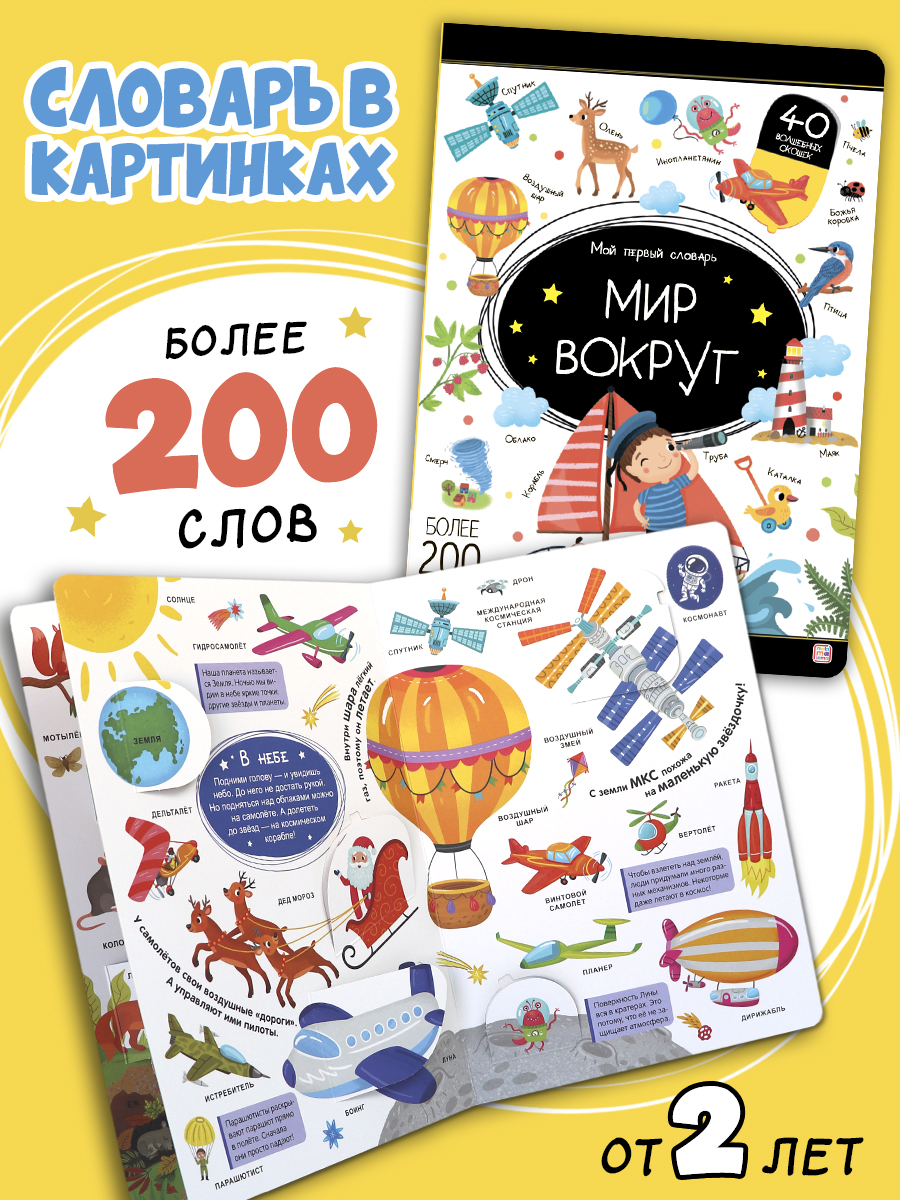 Книга с окошками Мир Вокруг Malamalama Развитие речи. Энциклопедия для малышей - фото 1