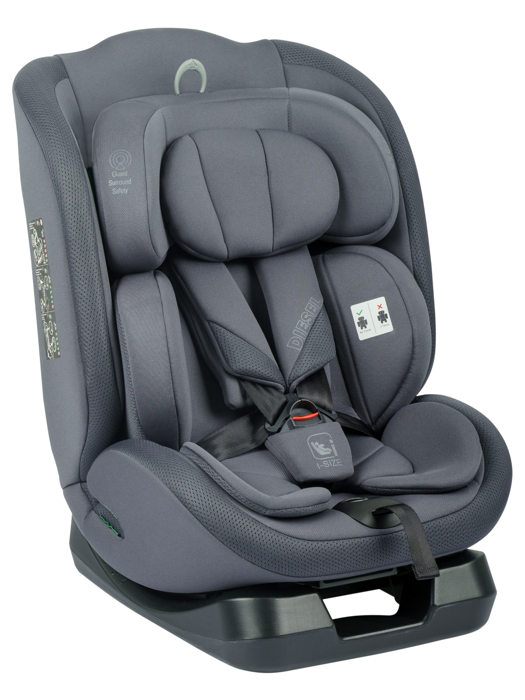 Автокресло Indigo Diesel I-SIZE, группа 0/1/2/3 0+/1/2/3 (0-36 кг) серый - фото 11