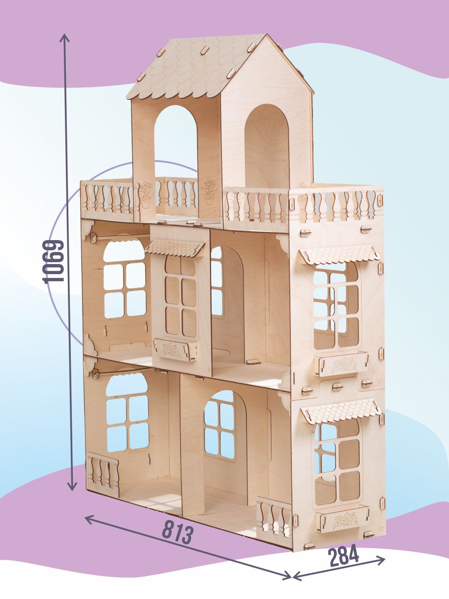 Домик для кукол ViromToys 41.3 см с мебелью ДФ0004 - фото 3