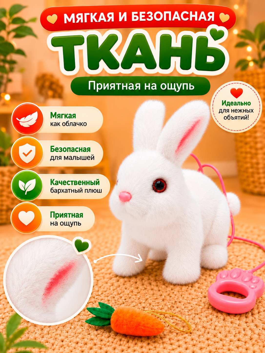 Мягкая игрушка FAVORITSTAR DESIGN Зайчик - фото 13