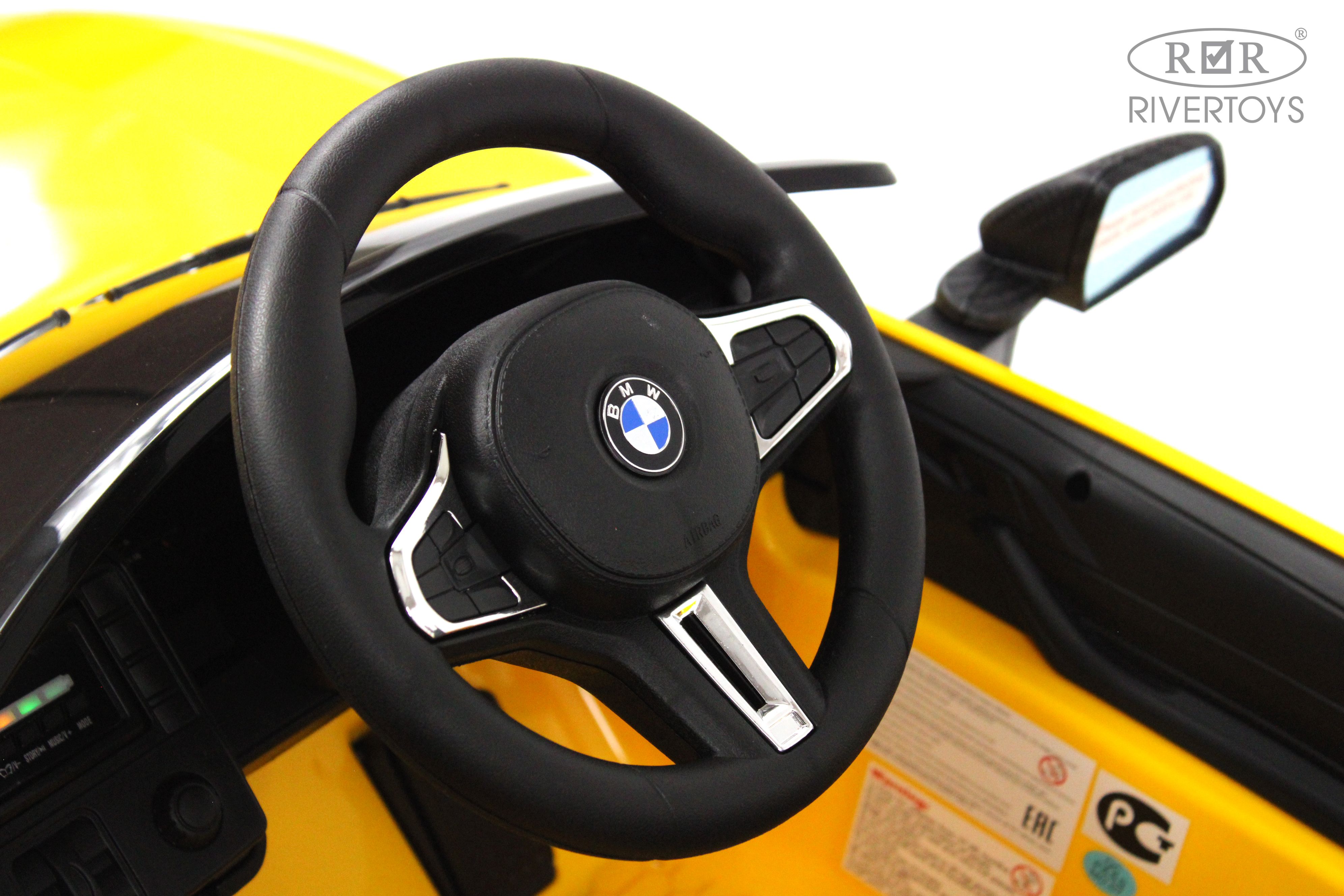 Электромобиль RIVERTOYS BMW A004AA-BMW-YELLOW С пультом ДУ - фото 12