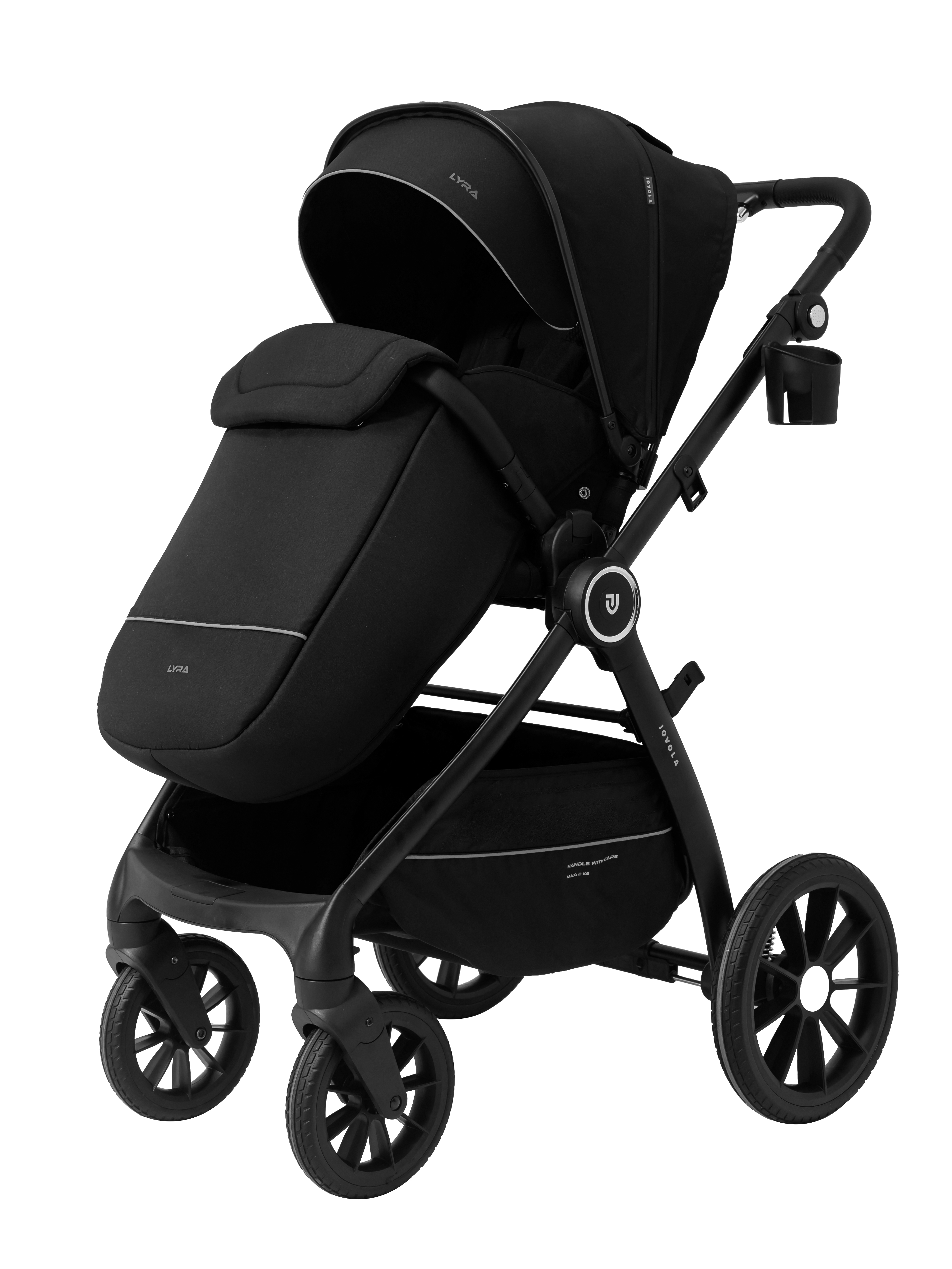 Коляска прогулочная JOVOLA LYRA с реверсивным блоком черный - фото 4